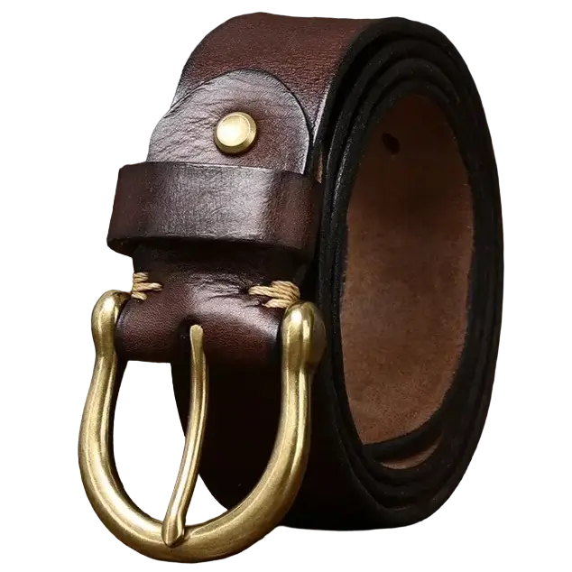 Cinturón Vaquero de Cuero Café