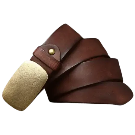 Cinto Vaquero de Cuero con Hebilla de Oro