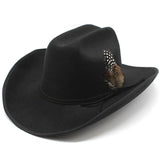 Sombrero Vaquero Negro con Pluma