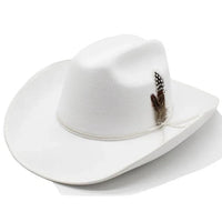 Sombrero Vaquero Blanco con Pluma