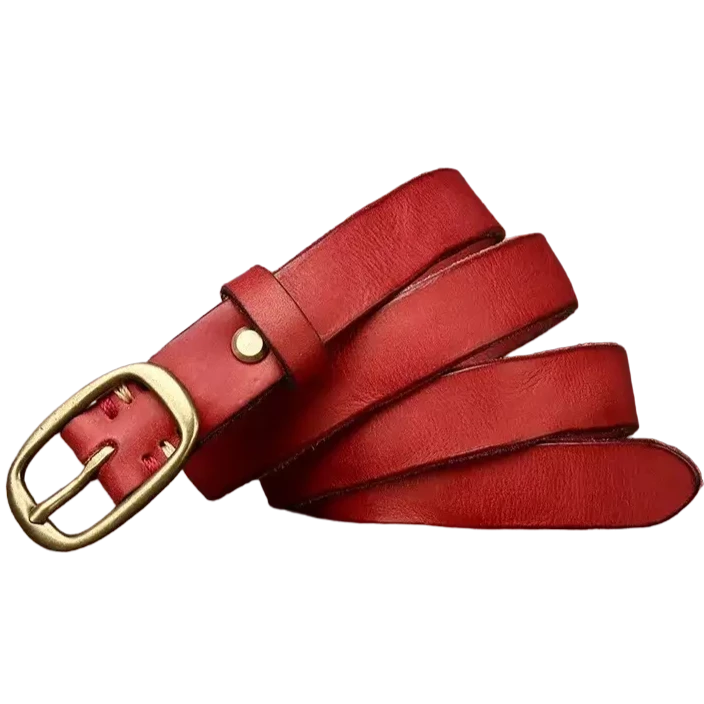 Cinturón Vaquero para Dama en Cuero Rojo