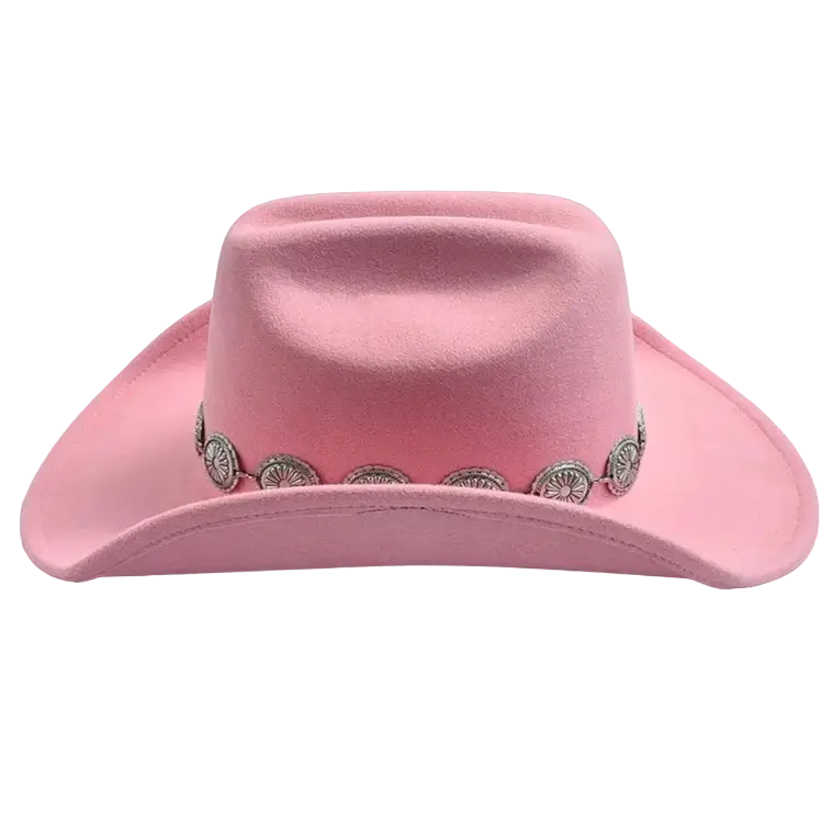 Sombrero Cowboy Rosa con Conchos